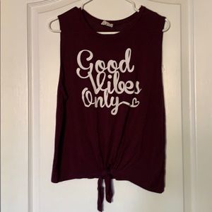 Good Vibes Only sleeveless top